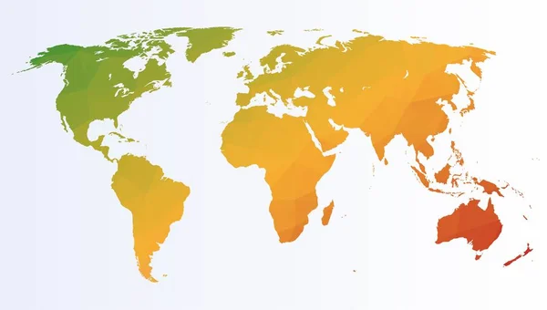 Renkli Poligonal Dünya Haritası — Stok Vektör