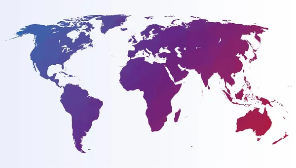 Mapa Mundo Poligonal Colorido —  Vetores de Stock