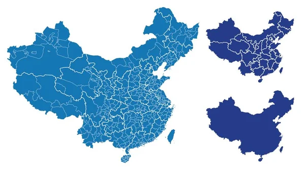 Carte Détaillée Chine — Image vectorielle