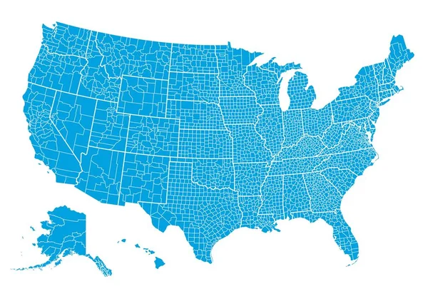 Carte Détaillée Des États Unis — Image vectorielle
