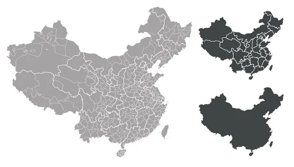 Детальна Карта Китаю — стоковий вектор