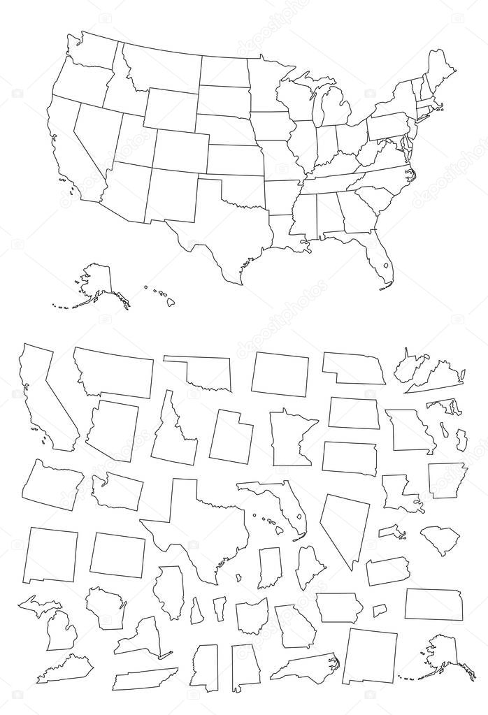 Detailed map of Usa
