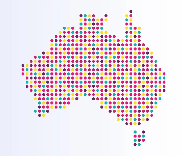 Renkli noktalar dan Avustralya harita