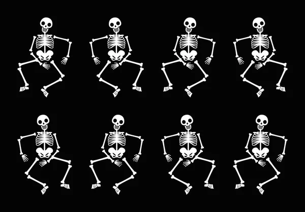 Set Dancing Skeletons — Stock Vector