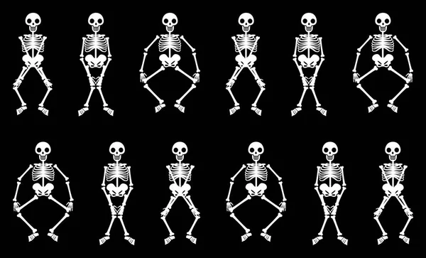 Set Van Dansende Skeletten — Stockvector