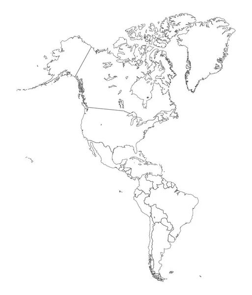 Schéma Carte Des Amériques — Image vectorielle