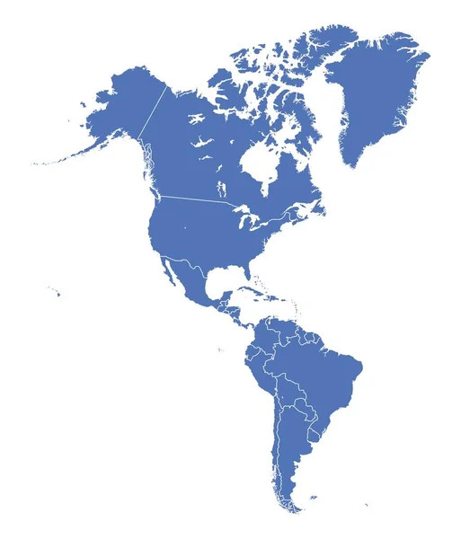 Mapa Las Américas — Vector de stock