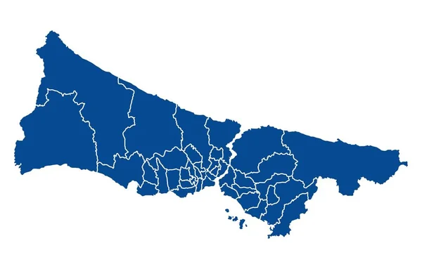 Azul Mapa Istambul — Vetor de Stock