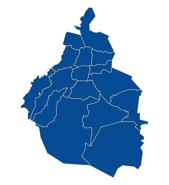Mapa Azul México — Archivo Imágenes Vectoriales
