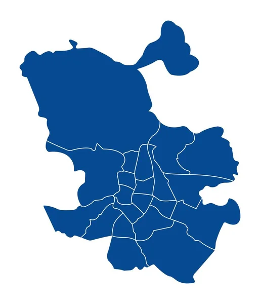 Mapa Azul Madrid — Vector de stock