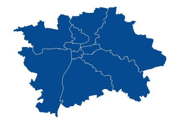 Azul Mapa Praha — Vetor de Stock