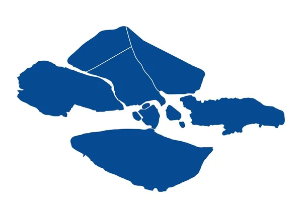 Azul Mapa Estocolmo — Vetor de Stock