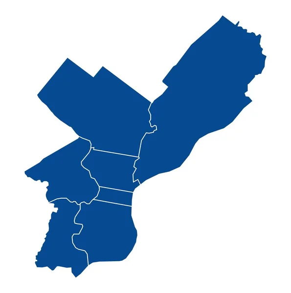 Blue Map Philadelfia — Stock Vector
