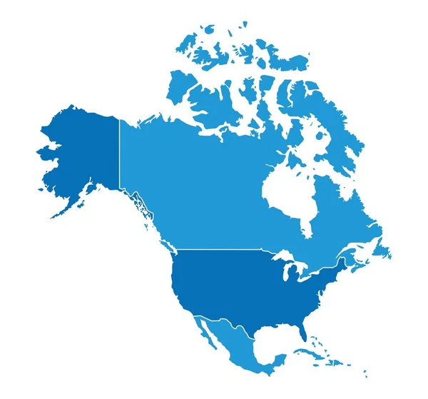 Mappa Del Nord America — Vettoriale Stock