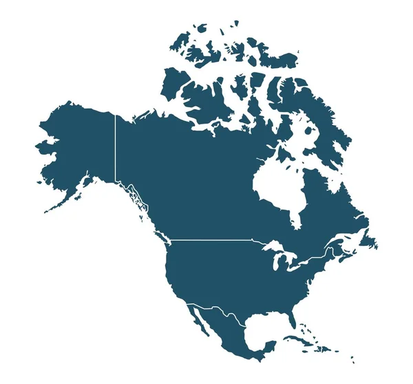Karte Von Nordamerika — Stockvektor