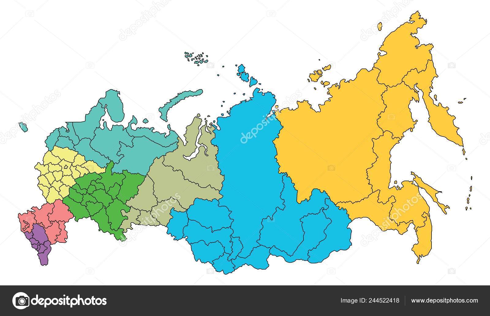 Opinião Do Close-up Do Mapa Da Federação Russa E De Seus Países