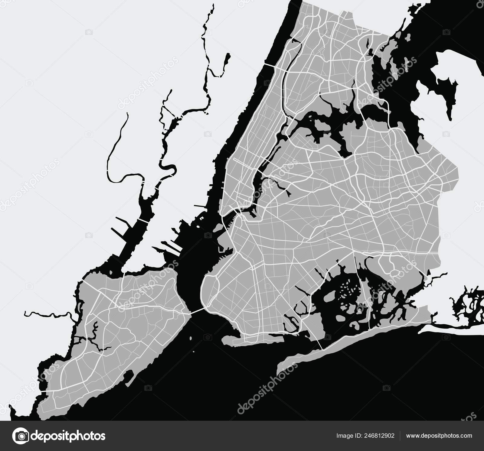 Map York City Stock Vector Image By C Blacklava36