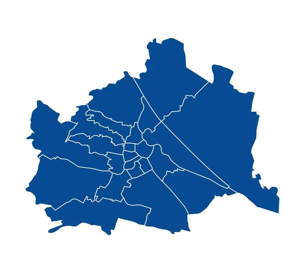 Esboço Mapa Azul Viena — Vetor de Stock