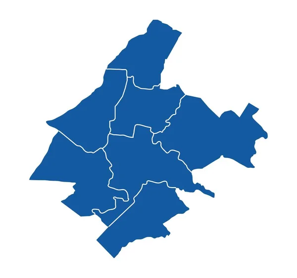 Esboço Mapa Azul Atenas —  Vetores de Stock