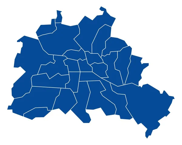 Esquema Mapa Azul Berlín — Vector de stock