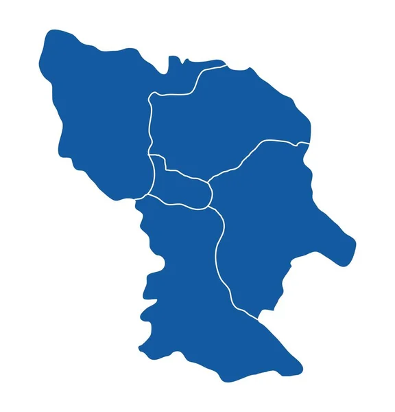 Esboço Mapa Azul Bratislava — Vetor de Stock