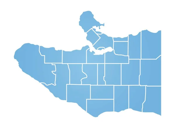 Esquema Mapa Azul Vancouver — Vector de stock