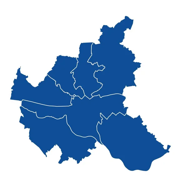 Esboço Mapa Azul Hamburgo — Vetor de Stock