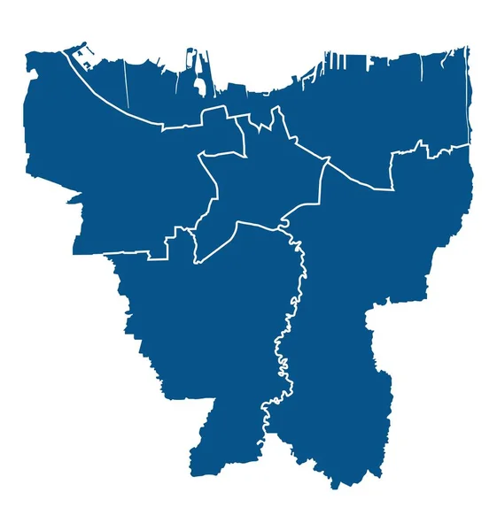 Esquema Mapa Azul Yakarta — Vector de stock