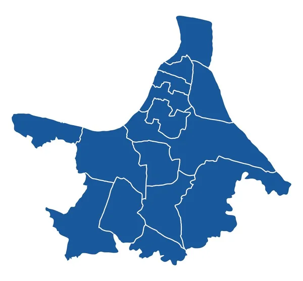 Esboço Mapa Azul Kolkata — Vetor de Stock