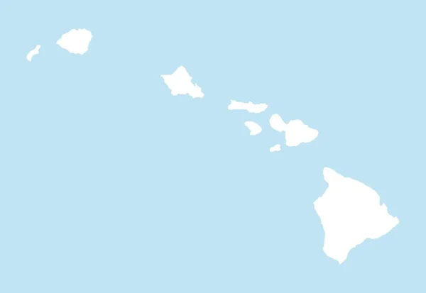 Mapa Estado Hawaii — Vetor de Stock