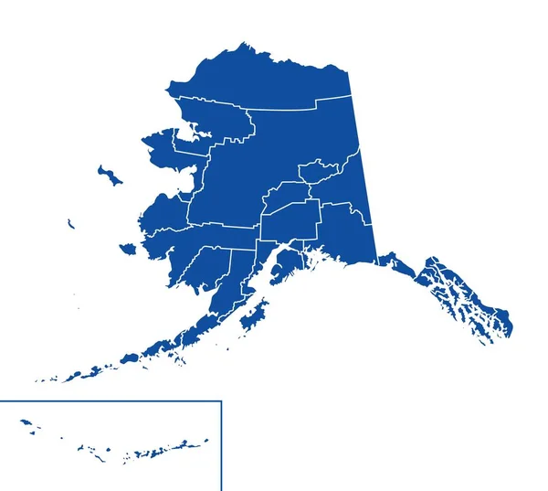 Mapa Estado Alasca —  Vetores de Stock
