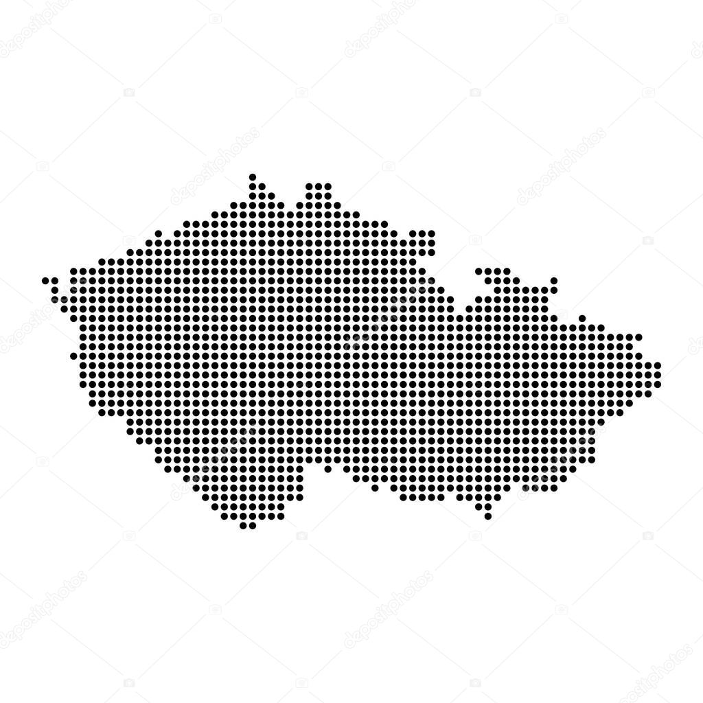 Map of Czech Republic from dots