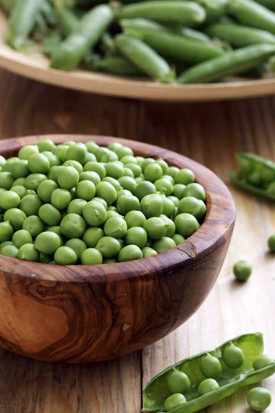 Vegetarian Diet Fresh Cooked Green Peas — Stock Photo, Image