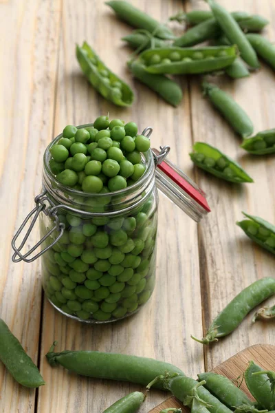 Dieta Vegetariana Ervilhas Verdes Frescas Cozidas — Fotografia de Stock