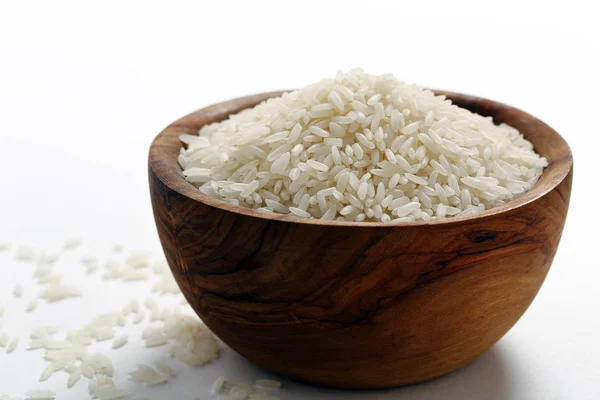 Syrovou Rýži Bílé Pozadí — Stock fotografie
