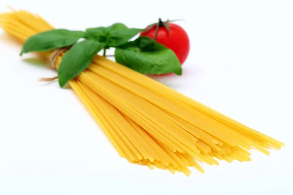 Raw Dried Italian Pasta White Background — Stock Photo, Image