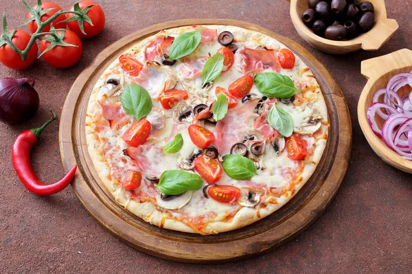 Fast Food Pizza Traditionnelle Diverses Saveurs — Photo