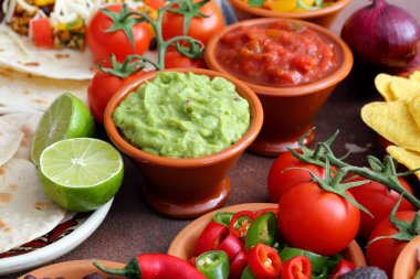 Çeşitli Meksika Gıda arka plan