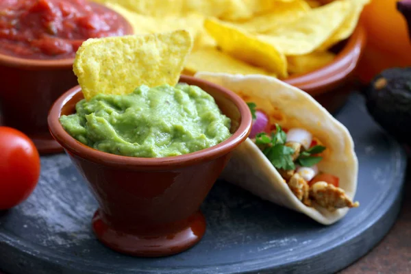 Surtido Comida Mexicana Fondo —  Fotos de Stock