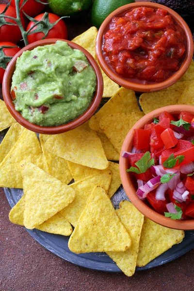 Surtido Comida Mexicana Fondo —  Fotos de Stock