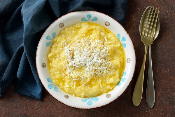 Πουρέ Πατάτας Τηγανητά Αυγά Και Τυρί — Φωτογραφία Αρχείου