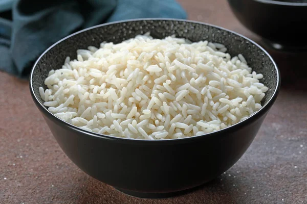 Miska Rýže Dřevěné Nádobě — Stock fotografie