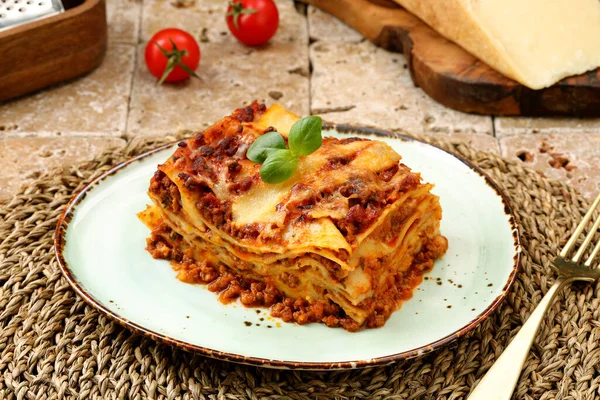 Lasagnes Fromage Sauce Tomate — Photo