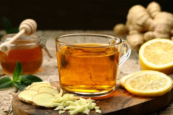 Ginger Tea Lemon Honey — Stock Photo, Image