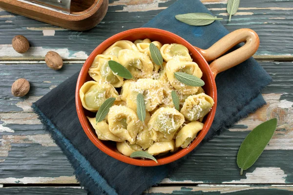 Pasta Pastelera Tradicional Italiana Tortellini Fondo — Foto de Stock