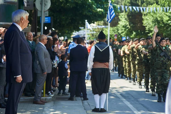 Alexandroupoli Griekenland Mei 2018 Greek President Prokopis Pavlopoulos Selebration Van — Stockfoto