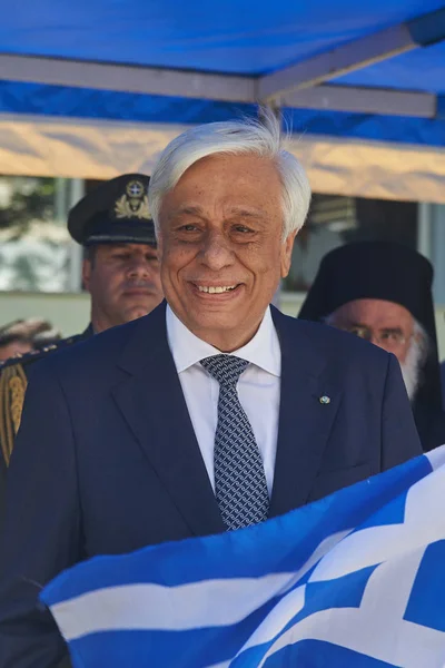 Alexandroupoli Grecia Mayo 2018 Presidente Griego Prokopis Pavlopoulos Desfile Del — Foto de Stock