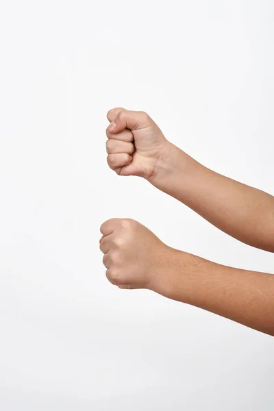 Kid Händer Redo Att Stämpla Barn Aggression — Stockfoto