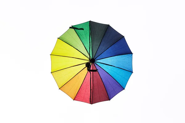 Multicolored umbrella decoration on white background. — Stock Photo, Image