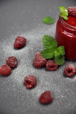 Ahududu smoothies, sanat yumuşak odak